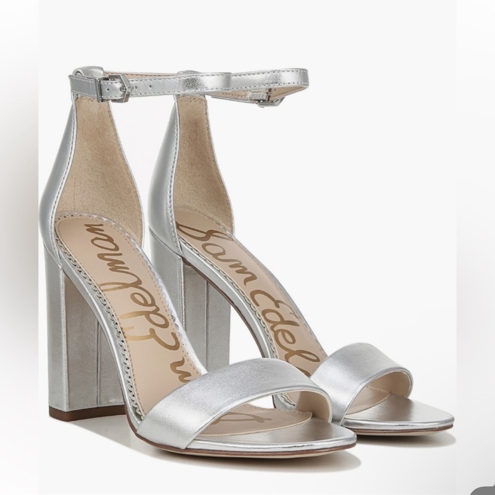 Sam Edelman silver heels 6 w